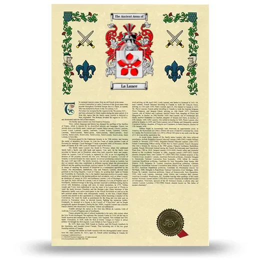 La Lance Armorial History with Coat of Arms
