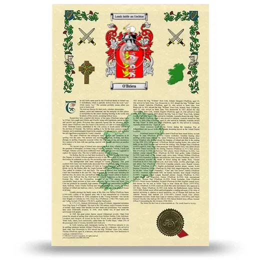 O'Brien Armorial History with Coat of Arms