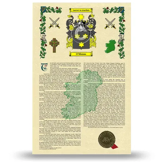 O'Moran Armorial History with Coat of Arms