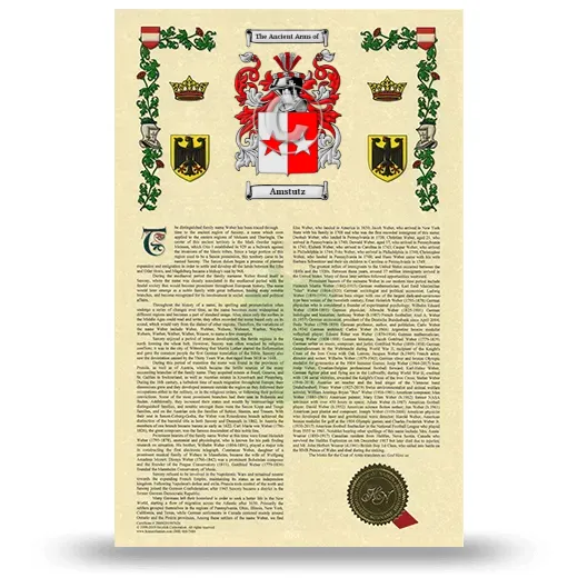 Amstutz Armorial History with Coat of Arms