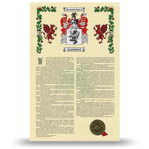 Ap'pritchard Armorial History with Coat of Arms