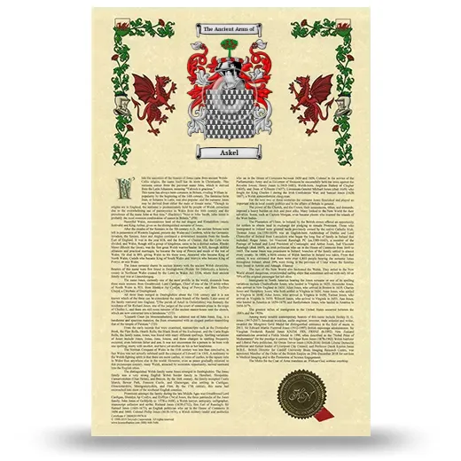 Askel Armorial History with Coat of Arms