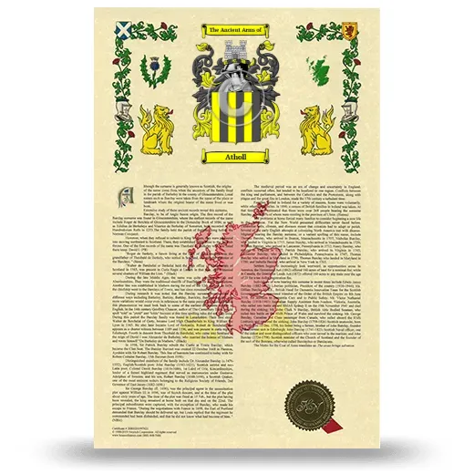 Atholl Armorial History with Coat of Arms
