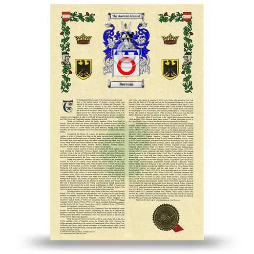 Baccum Armorial History with Coat of Arms