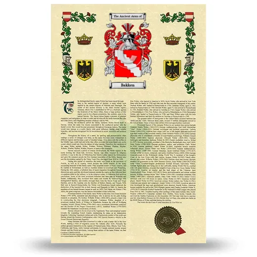 Bakken Armorial History with Coat of Arms