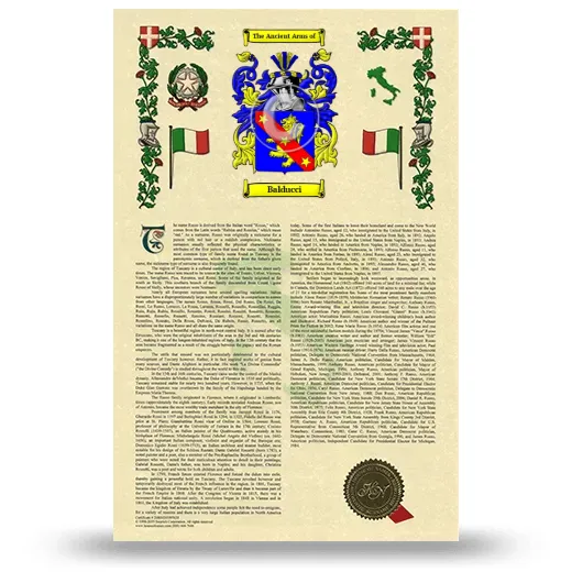 Balducci Armorial History with Coat of Arms