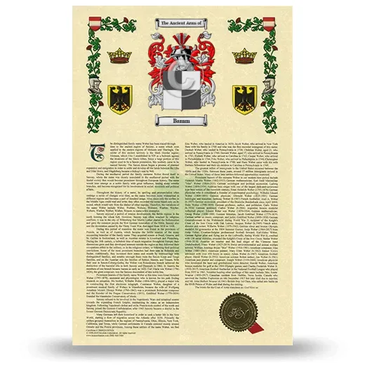Bamm Armorial History with Coat of Arms