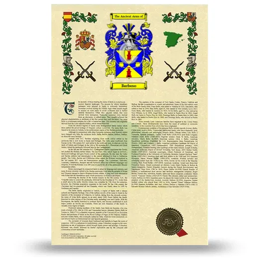 Barboso Armorial History with Coat of Arms
