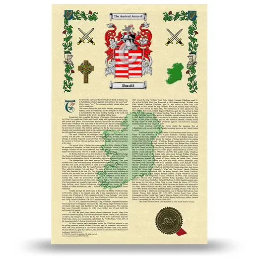 Barritt Armorial History with Coat of Arms