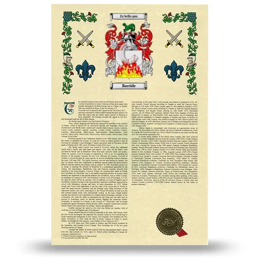 Bastide Armorial History with Coat of Arms