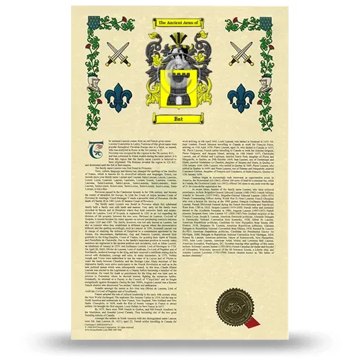 Bat Armorial History with Coat of Arms