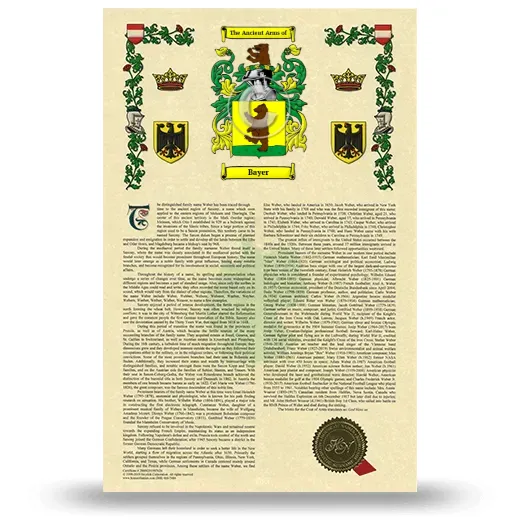 Bayer Armorial History with Coat of Arms