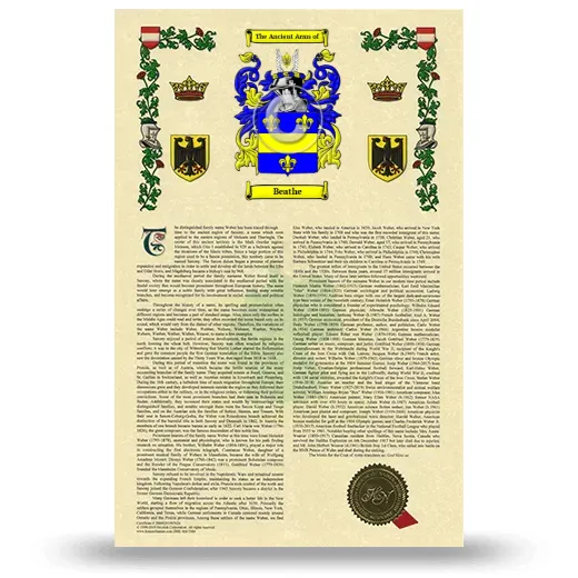 Beathe Armorial History with Coat of Arms