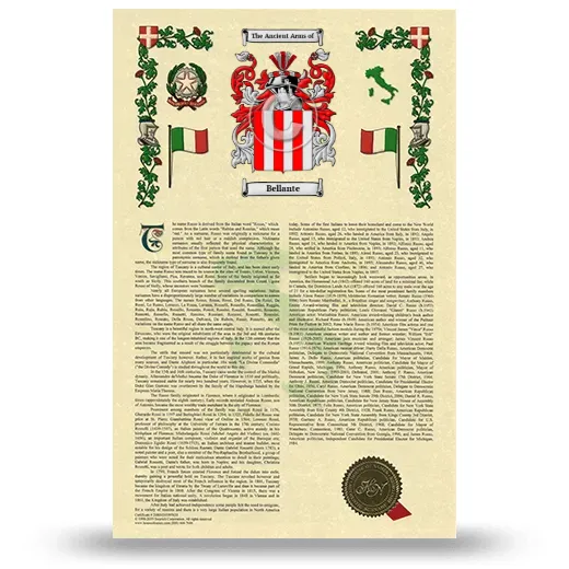 Bellante Armorial History with Coat of Arms