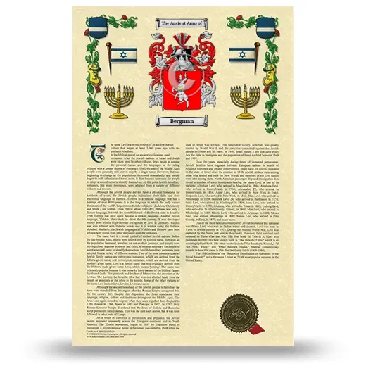 Bergman Armorial History with Coat of Arms