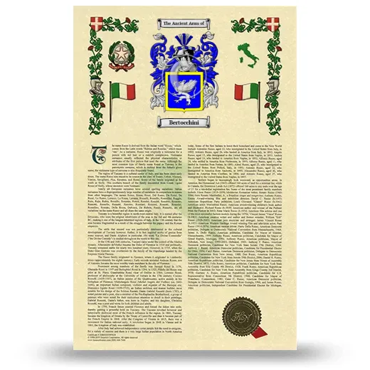 Bertocchini Armorial History with Coat of Arms