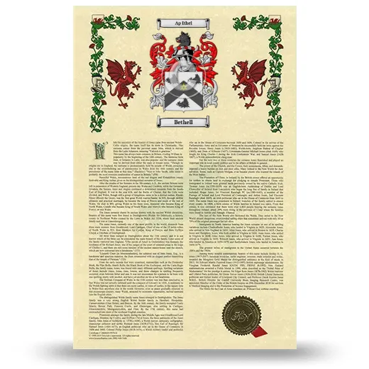 Bethell Armorial History with Coat of Arms