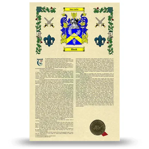 Blank Armorial History with Coat of Arms