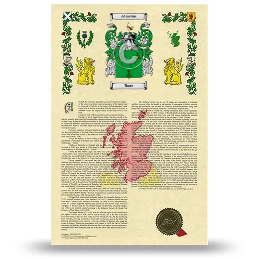 Boar Armorial History with Coat of Arms