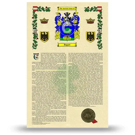 Bogart Armorial History with Coat of Arms