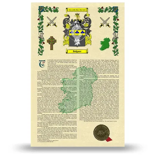Bolgare Armorial History with Coat of Arms