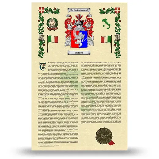 Bonico Armorial History with Coat of Arms