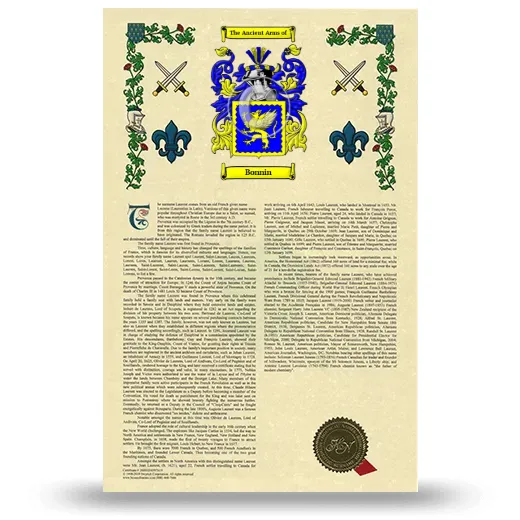 Bonnin Armorial History with Coat of Arms