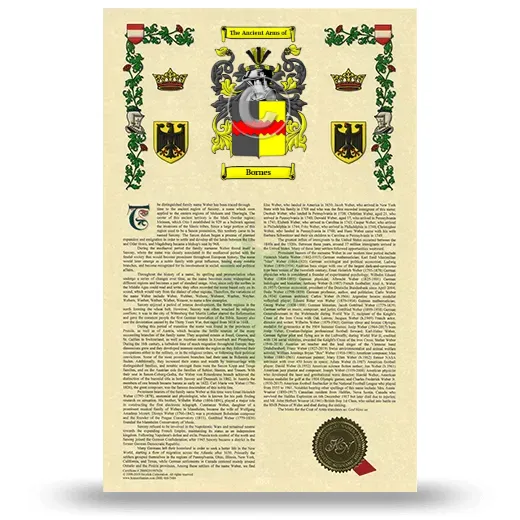 Bornes Armorial History with Coat of Arms