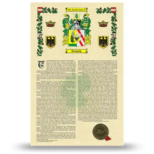 Bourguig Armorial History with Coat of Arms