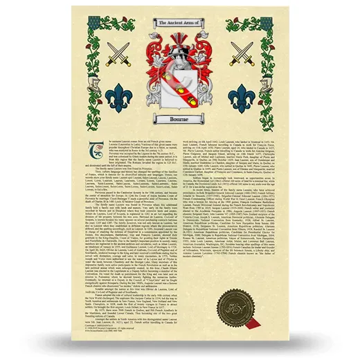 Bourne Armorial History with Coat of Arms