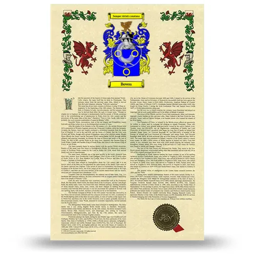 Boven Armorial History with Coat of Arms