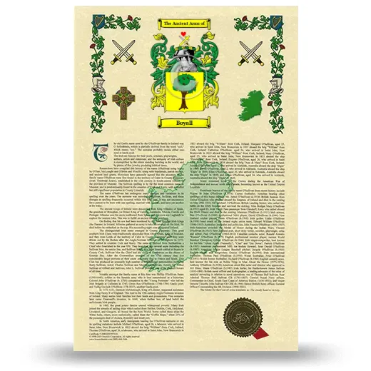 Boyall Armorial History with Coat of Arms