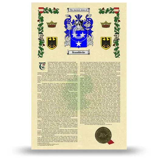 Branddecke Armorial History with Coat of Arms