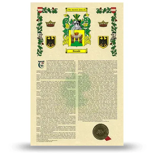 Brande Armorial History with Coat of Arms