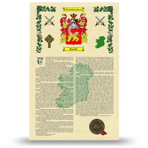Brazale Armorial History with Coat of Arms