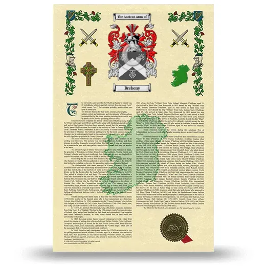 Breheny Armorial History with Coat of Arms