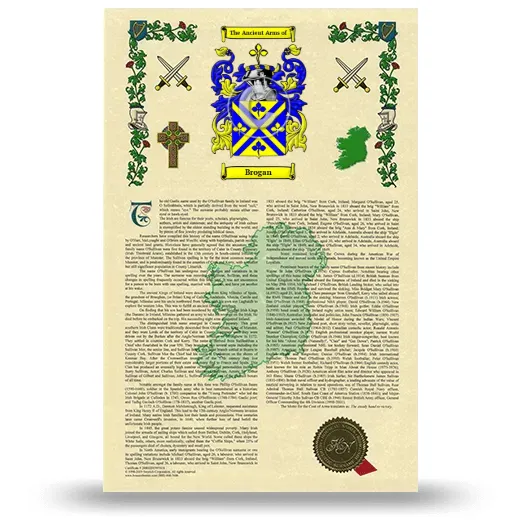 Brogan Armorial History with Coat of Arms