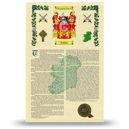 Bromon Armorial History with Coat of Arms