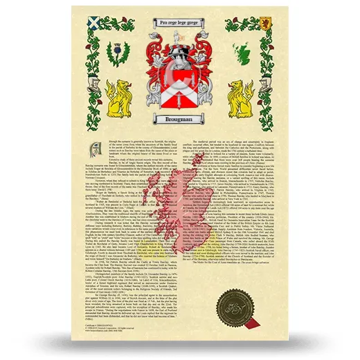 Brougman Armorial History with Coat of Arms