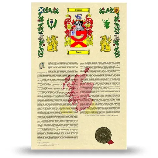 Bruis Armorial History with Coat of Arms