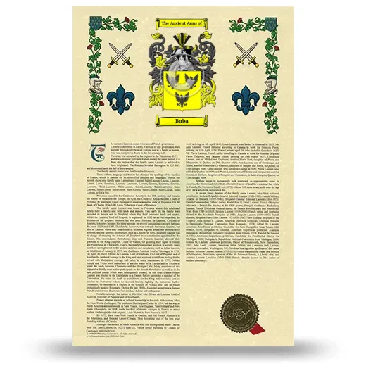 Buba Armorial History with Coat of Arms