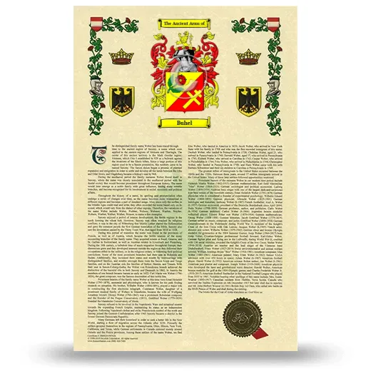 Buhel Armorial History with Coat of Arms