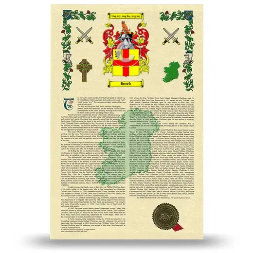 Burck Armorial History with Coat of Arms