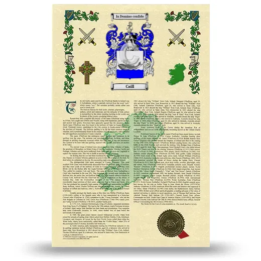 Caill Armorial History with Coat of Arms