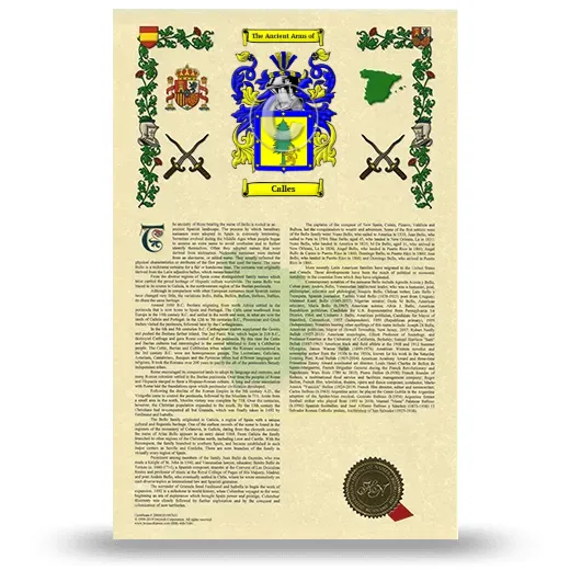 Calles Armorial History with Coat of Arms