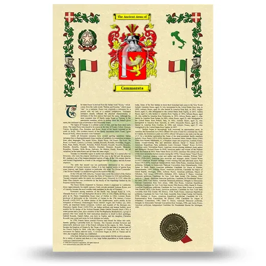 Cammarata Armorial History with Coat of Arms