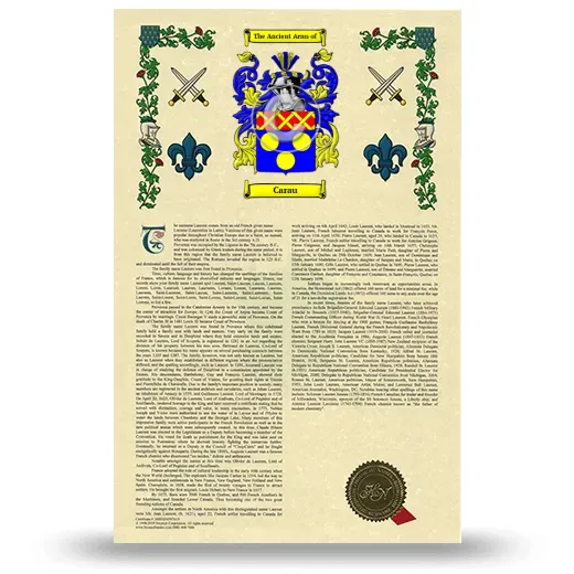 Carau Armorial History with Coat of Arms