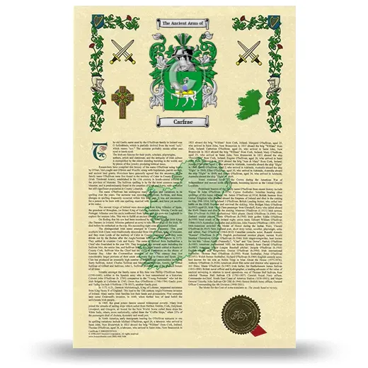 Carfrae Armorial History with Coat of Arms