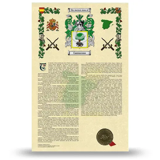 Carrascoso Armorial History with Coat of Arms