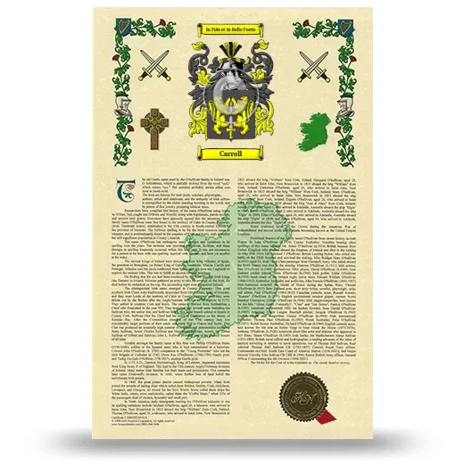 Carroll Armorial History with Coat of Arms